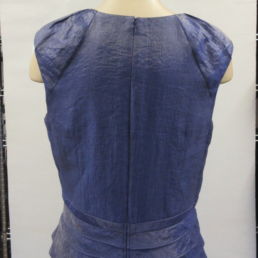 ADRIANA PAPELL Sleeveless V-Neck Faux Wrap Tiered Ruffle Dress Sz 12 Knee Length - Picture 9 of 15